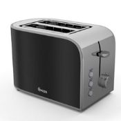 Swan Retro Vintage 2 Slice Toaster Kitchen 800W - Black   Brand New with 2 Year Manufacturer