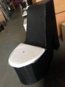 Black All Weather Rattan Shoe Style Chair with Cream Cushion Furniture Garden  BRAND NEW AND