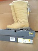 1 x Pair of Cat Bruiser Scrunch HI UK Size 5 Ladies boots. High quality. RRP £80! Unchecked/Untested