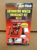 1 x Am-Tech Automotive winter emergency kit 7 Piece. Includes: Jump leads, 9 LED Mini torch,