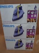 3 x Phillips Steam Iron GC3531. Great Results, Minimum effort. XL Tank, 3.5M Cord, 3 x Easier.