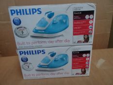 2 x Phillips PowerLife Steam Iron. Longer lifetime, portects your garments, easy gliding on all
