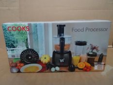 1 x Cooks Professional Food Processor. Includes chipper disk, thick slicing disk and thin slicing