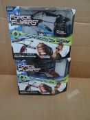 2 x Force Flyers 3 Channel Falcon Helicopters. Move your heli with your hand! Simply move your