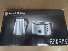 1 x Russell Hobbs Oxford Twin Pack. Includes 2 Slice Toaster and Kettle. Very high retail value!