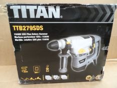 1 x Titan 1500W SDS Plus Rotary Hammer. Powerful 3 function drill supplied with 18 piece accessory