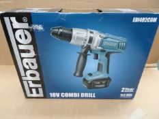1 x Erbauer 14.4V NI-MH Combi Drill. High performance combi drill with mabuchi motor for heavy