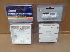 60 x Electrolite Surface Mounted Pattress Single 16mm Deep Socket Back Plates. High Quality! Brand