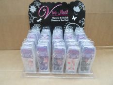 60 x Viva nail. Natural & Stylish Diamonte Toe Nail Kits. Various designs! Easy and simple to