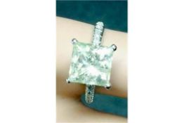 4.80ct Princess Cut Diamond Ring set in 14ct White Gold