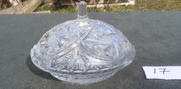 Cut Lead Crystal -Shallow Bowl with Lid - 13cm high (with lid on) 19cm Dia.