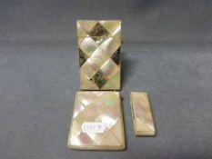 Two Victorian Mother of Pearl Card Cases