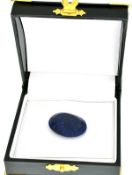 A Midnight Strong Blue Oval Cut Blue Sapphire Gemstone = 32.45 carat, measures 26.50 x 20.00 x 5.5mm
