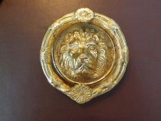 Heavy Brass Door Knocker in the shape of a Lion.