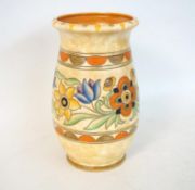PrinCharlotte  Rhead For Crown Ducal Vase of 
baluster form. Decorated in the Mexican pattern.