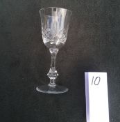 Cut Lead Crystal - set of 6 Wine Glasses - 17cm High - 7.5cm rim
