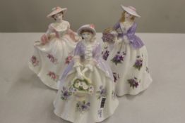 Very collectable. Three very pretty Royal Worcester Figures - Sweet Pansy - Sweet Rose & Sweet