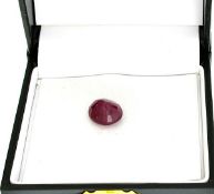 A Delicately Cut Oval Cut Ruby Gemstone = 9.84 carats, measures 13.40 x 11.10 x 7.40mm Appraised