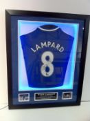 LAMPARD 3D illuminated Chelsea shirt blue lights blue outer mount & white inner approx 26x32
