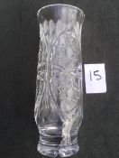 Cut Lead Crystal - Vase - 25cm high - 9.5cm Diameter