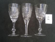 Cut Lead Crystal - 3 different styles - set of Wine Glasses ( Total 16)- 17-18.5cm High - 7 - 8cm