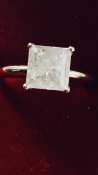NO RESERVE - 3.08ct Princess Cut Solitaire Diamond Ring set in 14k White Gold