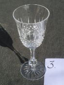 Cut Lead Crystal - White Wine Glasses - Set of 6 - 17cm high - 7cm rim dia.