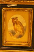 Believed to be a Print of Owl by Archibold Thorburn in a very old frame.