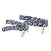 22x Tanzanite gems 4.07ct & Platinum Over Silver Earrings.Appraisal value $2,633 approx £1,061.15