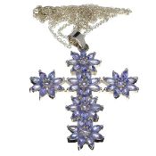 4.0ct Tanzanite & Platinum Over Silver Pendant with Silver chain. Appraisal value $4,657 / £3,114.43