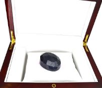 A 535.25 carat Oval Cut Blue Sapphire Gemstone. Appraisal value $4,810.00 approx £3,225.16