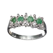 4x Beryl Emerald Gems 0.50ct & 10x Topaz Gems 0.20ct RING. Appraisal value $1,515 approx £1,015.96