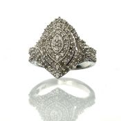 100 Round Cut Diamonds 1.00ct Platinum Over Silver Ring. Appraisal value $850.00 approx £568.45