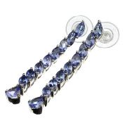 18x Tanzanite gems 2.65ct & Platinum Over Silver Earrings. Appraisal value $2,625 approx £1,059.73