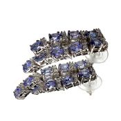18x Tanzanite Gems 3.56ct & 36x Quartz 0.50ct Earrings. Appraisal value $3,220.00 approx £2,164.78