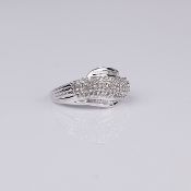 0.43ct Mixed Cut 120 Diamonds Rhodium Over Silver Ring. Appraisal value $1,020.00 approx £682.14