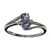 2x Tanzanite Gems 0.41ct & 2x Quartz 0.30ct Ring. Appraisal value $940.00 approx £631.95