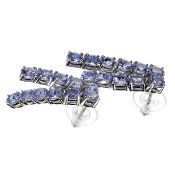 22x Oval Cut Tanzanite 4.02ct Platinum / Silver Earrings. Appraisal value $2,633.00 approx £1,760.85