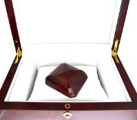 A 871.60 carat Emerald Cushion Cut Ruby Gemstone. Appraisal value $7,840.00 approx £5,243.10