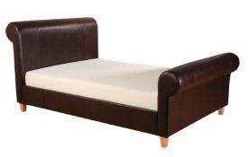 1 X 4'6 Armstrong Bed Frame in chocolate Faux leather.  Brand New