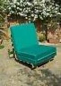 2 X Single Seat showerproof outdoor Futon.Green. Brand New boxed.