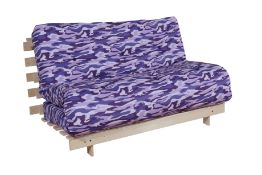 4 X 137cm Mito Futon in Camo Lilac.  Brand New Boxed