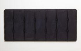 5'0 Black Faux suede buttoned headboard. Brand New Boxed