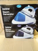 2 x Quest 2600W Steam Generator Irons. High quality, aluminium covered stainless steel soleplate.