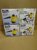 4 x 1000 Watt Hand Held Steam Cleaners. 10 Piece Sets. Pressurised Steam, No Chemicals Required,