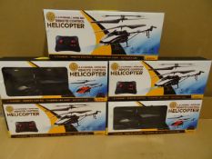 5 x Global Gizmos 2.0 Channel/Infra Red Remote Control Helicopter's. With flashing LED Light,