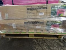 1 x Pallet (A34) To contain 9 x Garden Kraft Pop Up Gazebos. Boxed. Includes 3 x 3m, colours vary.