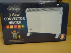 1 x Silentnight 1.8Kw Convector heater. Adjustable thermostat, 2 heat settings (900 and 1800w), Wall