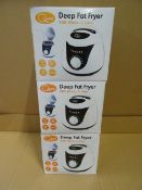 3 x Quest 900 Watt 1 Litre Deep Fat Fryers.Easy to clean, Non stick bowl, adjustable temperature,
