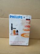 1 x Philips Viva Collection HR1617 Metal Bar Hand Blender. •Powerful 650-watt motor to blend through